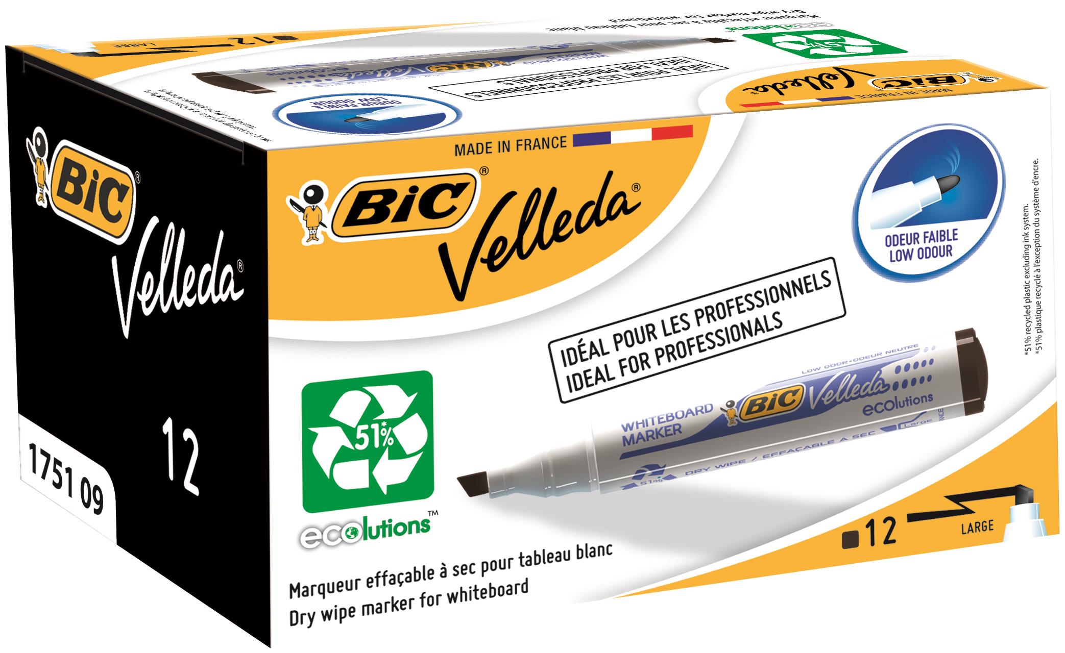 Bic Velleda Marker 1751 BK PK12