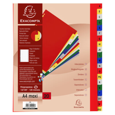 Exacompta 20pt Print PP Index Ex Wide