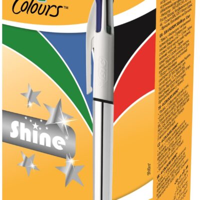 BIC 4 Colour Shine Silver PK12
