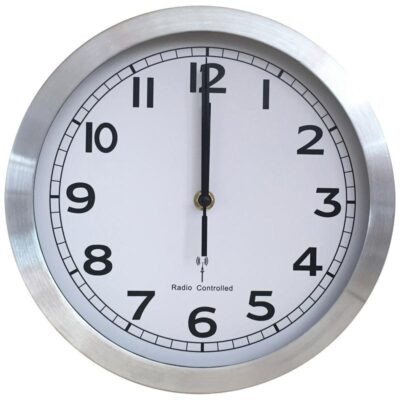 Radio Controlled Alumin Clock 255mm Dia