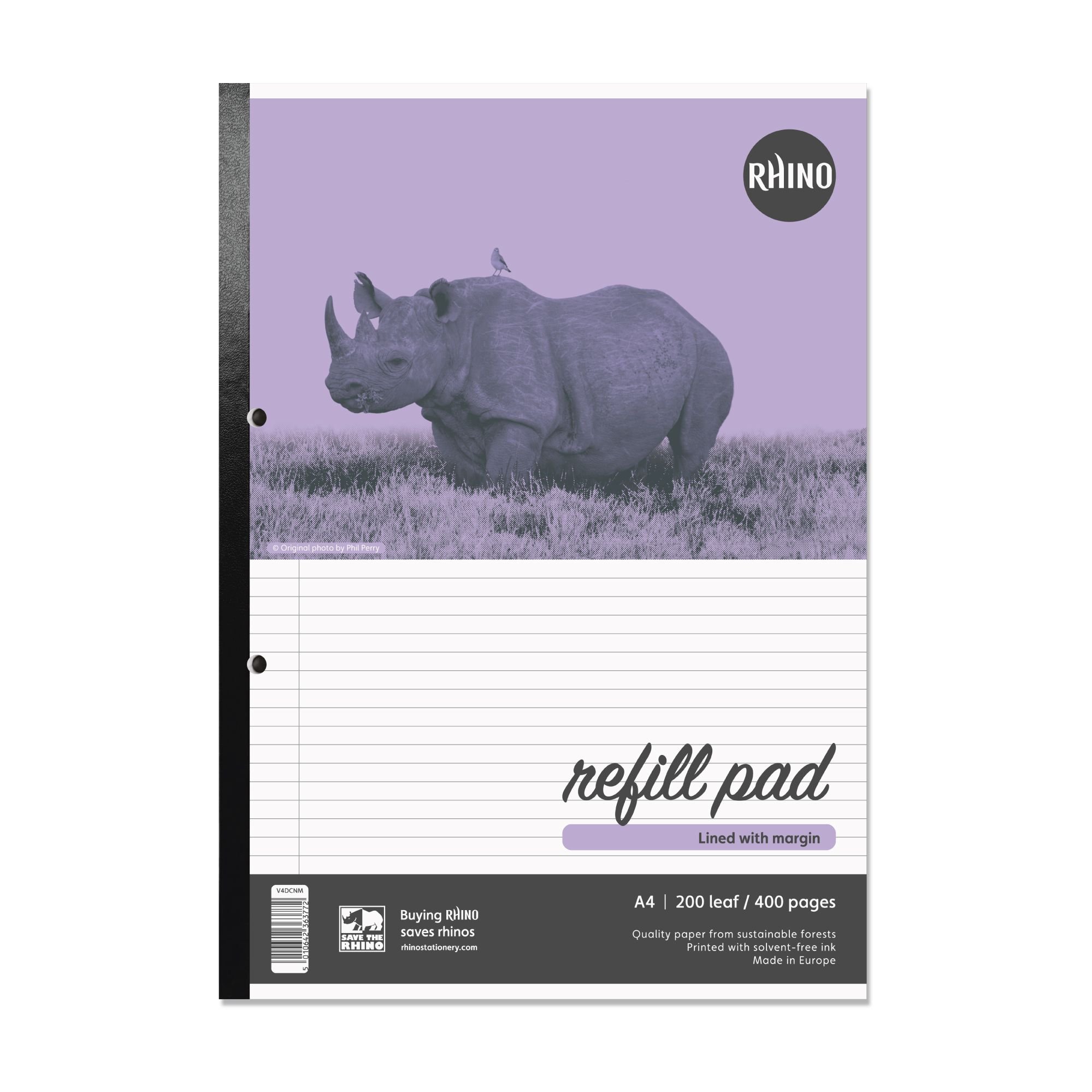 Rhino Refill Pad A4 400P Ruled PK5