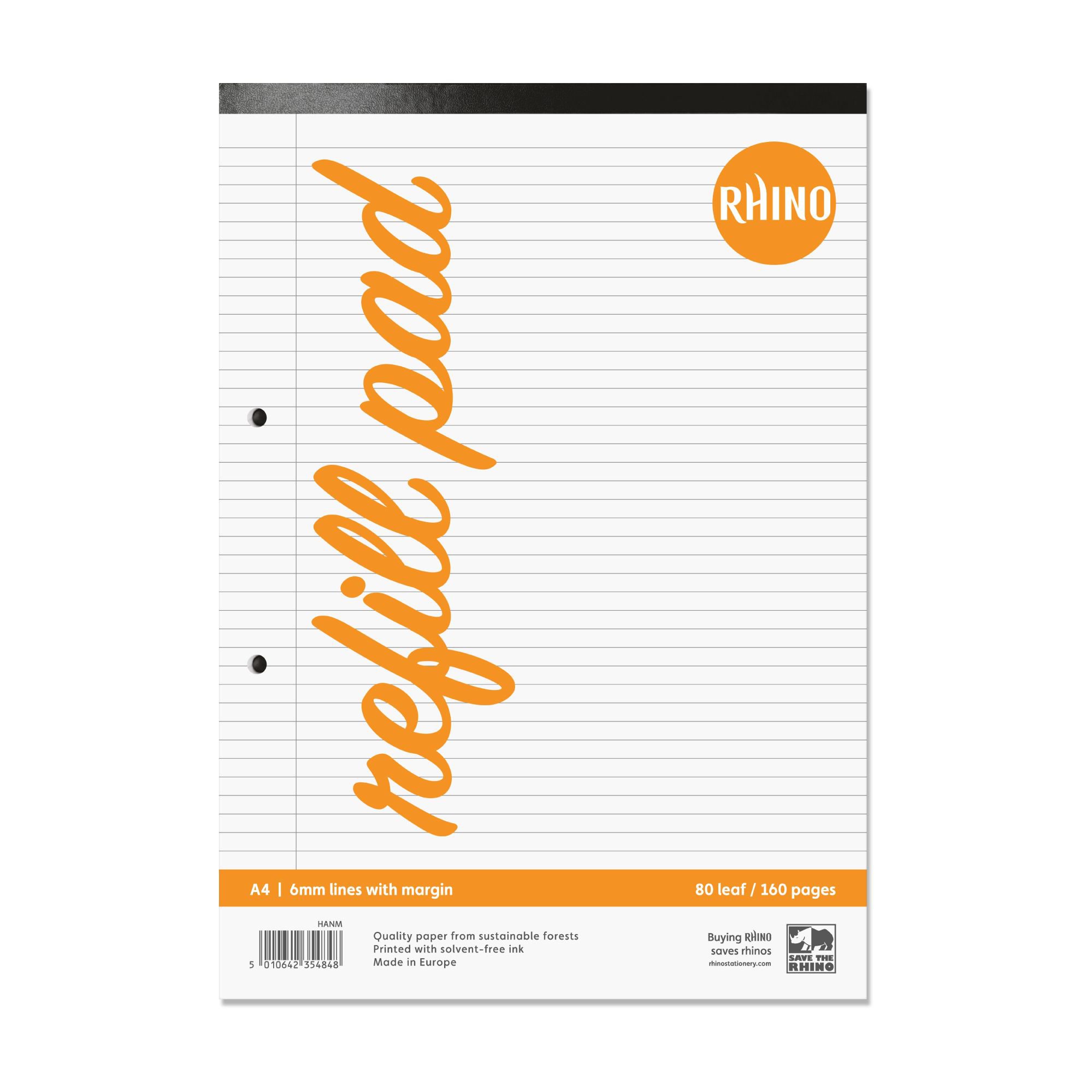 Rhino Memo Pad A4 160P Ruled 6mm PK6