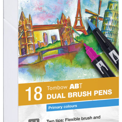 ABT Dual Brush Pen Primry clrs PK18