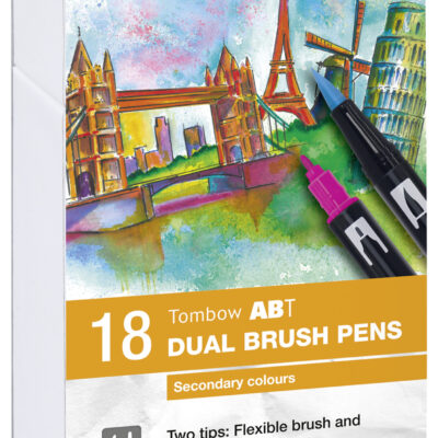 ABT Dual Brush Pen Scndry clrs PK18