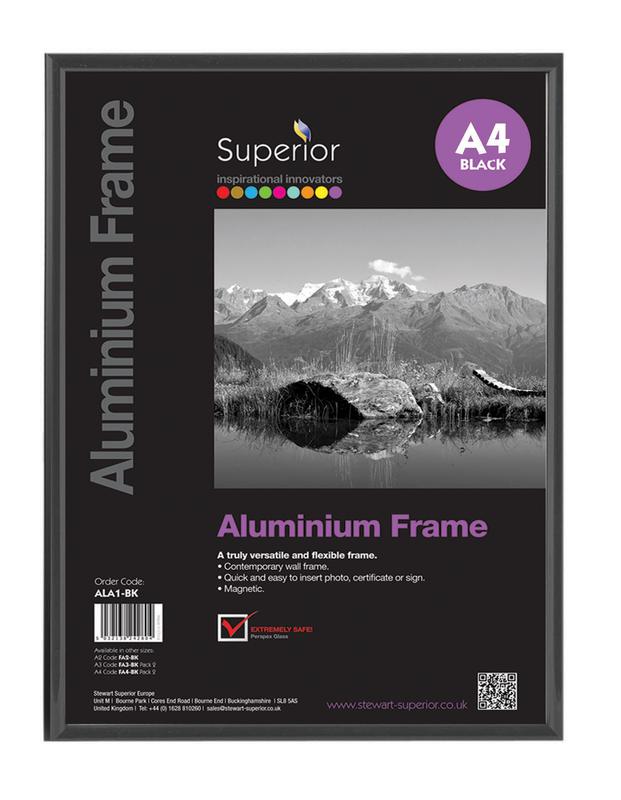 A4 Brushed Aluminium Frame Black