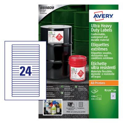 Avery Resistan Labels 11 x 134 mm Pk1200