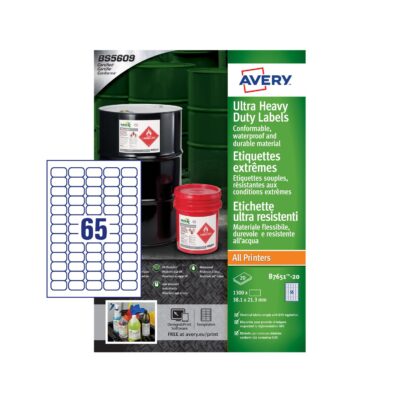 Avery Resistan Labels 38 x 21 mm Pk1300
