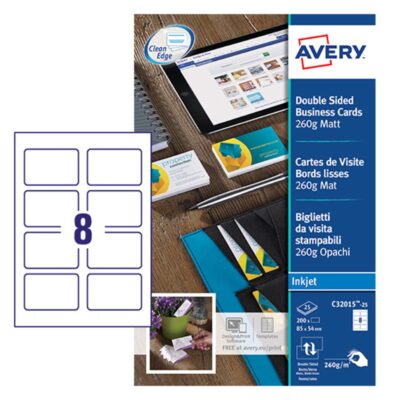 Avery Double Sided Matt Bus Cards PK200