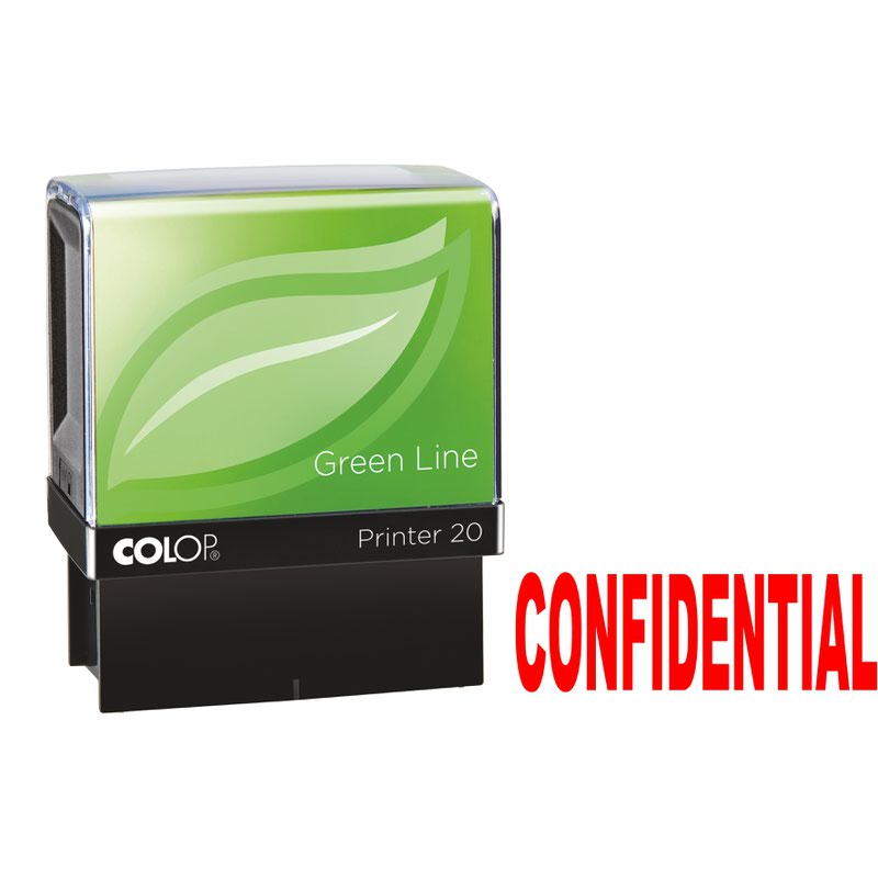 Word Stamp Green Line Confidential