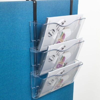 Deflecto L/S Hang Wall Lit Pock CRY 3PK