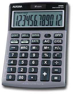 Aurora DT661 12 Digit Desktop Calc GY
