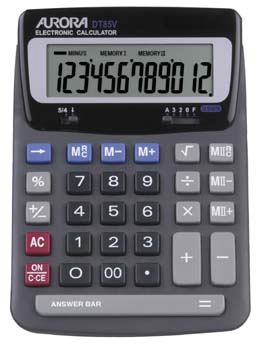 Aurora DT85V 12 Digit Desktop Calc GY