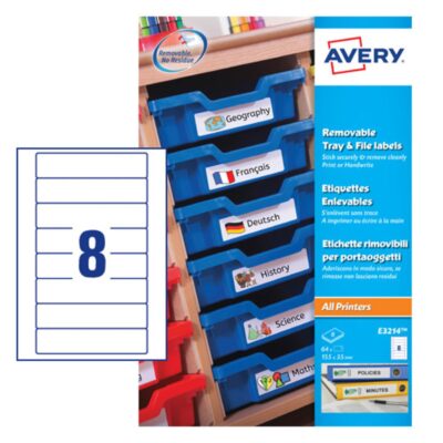 Avery Removable Lbl 155x35mm WH PK64