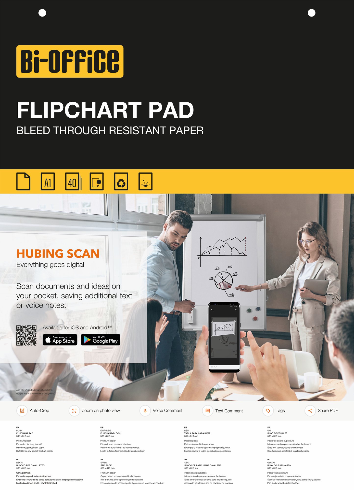 A1 Plain Flipchart Pad PK5