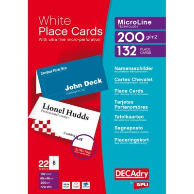 Decadry 86x46mm Fold Cards WT PK132