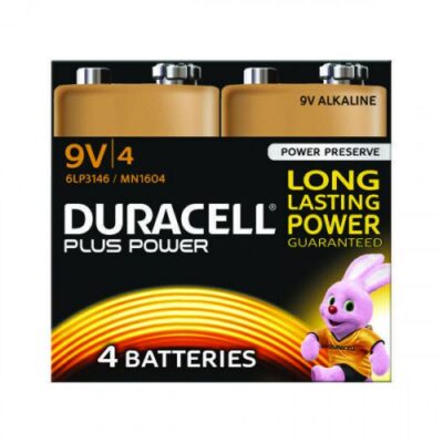 Duracell Plus 9V Battery PK4
