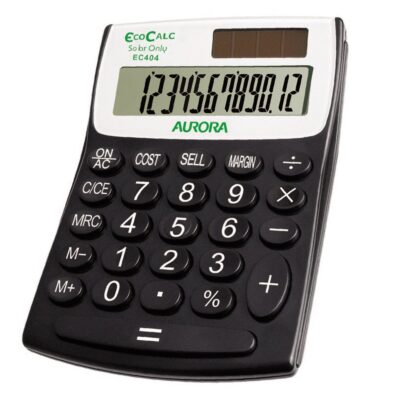 Aurora EC404 12 Digit Desk Calc BK