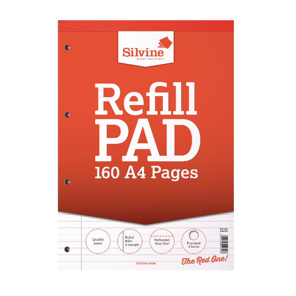 Silvine A4 Refill Pad Feint Margin PK6