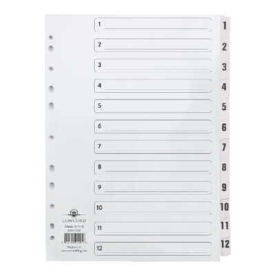 Concord Classic Index 1-12 Clear Mylar