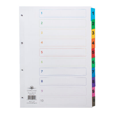 Concord Index A4 1-10 Mylar Asstd