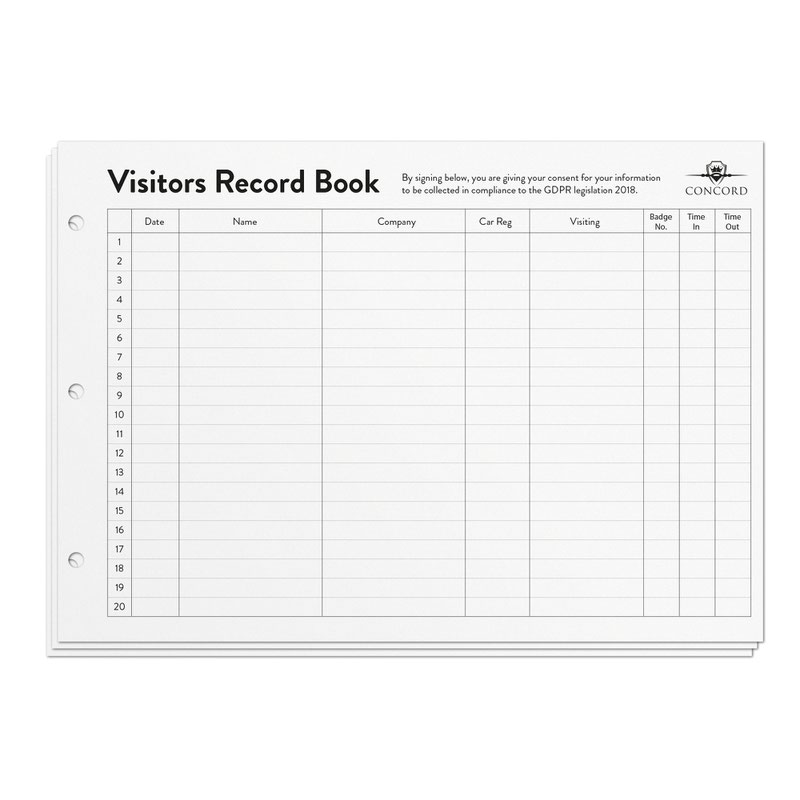 Concord Visitors Book Refill CD14P Singl