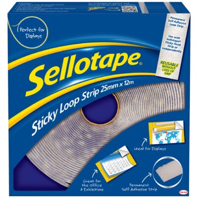 Sellotape H&L Perm Loop Strip 25mmx12m