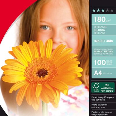Apli A4 Glossy Paper 180gsm Pk 100