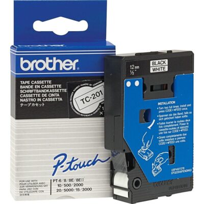 Brother TC201 PTouch Ribbon 12mm x 7.7m