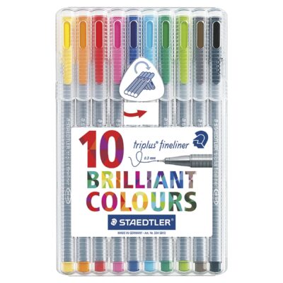 Triplus Fineliner Pens Asstd PK10