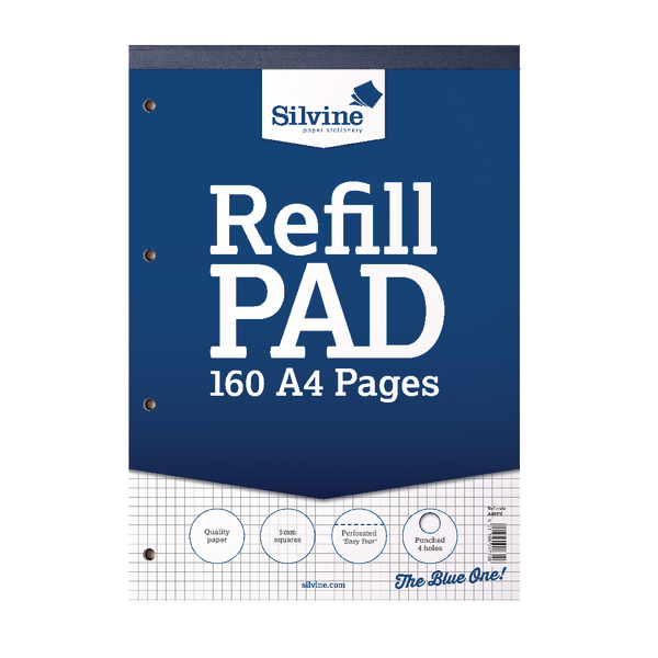 Silvine A4 Refill Pad 5mm Quad PK6