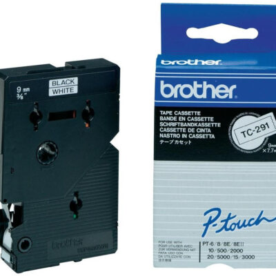 Brother TC291 PTouch Ribbon 9mm x 7.7m