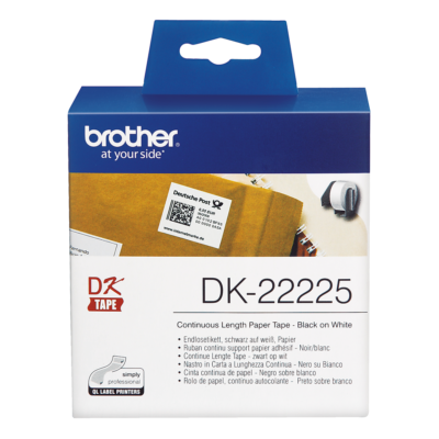 Brother DK22225 Bk on Whit Pape Rol 38mm