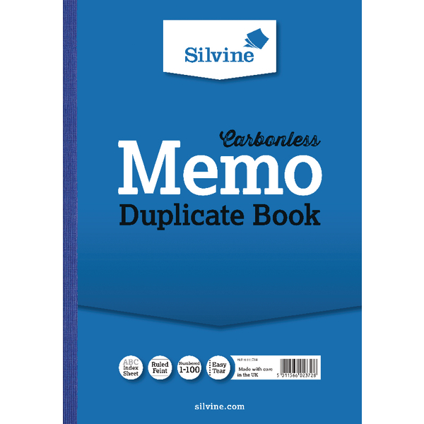 Silvine Carbonless Dup Bk A4 PK3