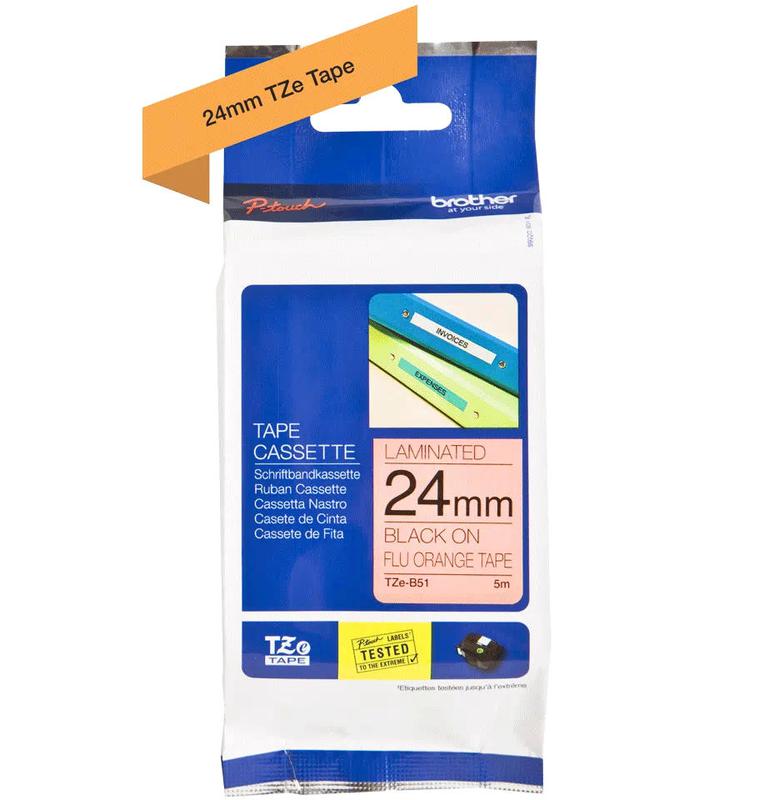 24MM FLUORESCENT BK ON ORANGE TAP 5M LON