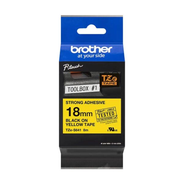 18MM BK ON YELLOW STRONG ADHESIVE TAPE