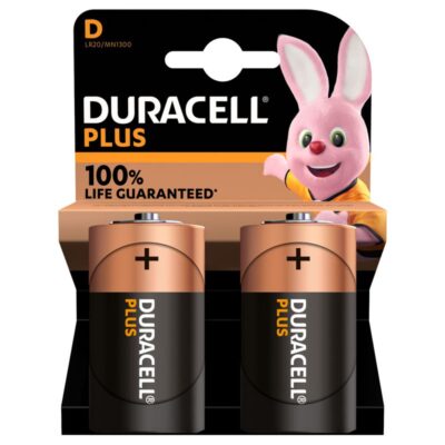 Duracell Plus D Battery PK2