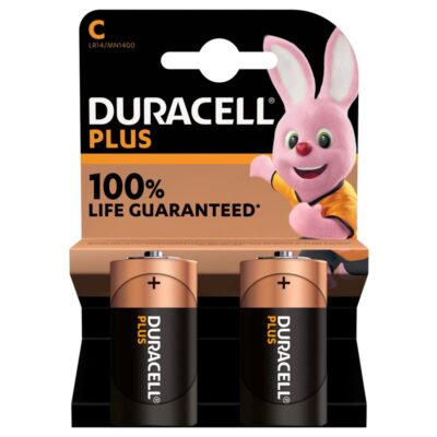 Duracell Plus C Battery PK2