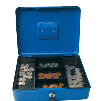 ValueX 25cm 10in Metal Cash Box Blue