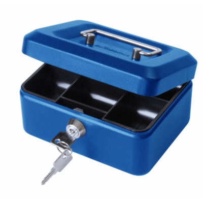 ValueX 20cm 8in Metal Cash Box Blue