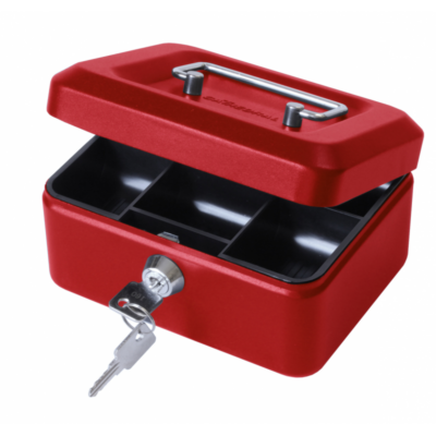 ValueX 20cm 8in Metal Cash Box Red