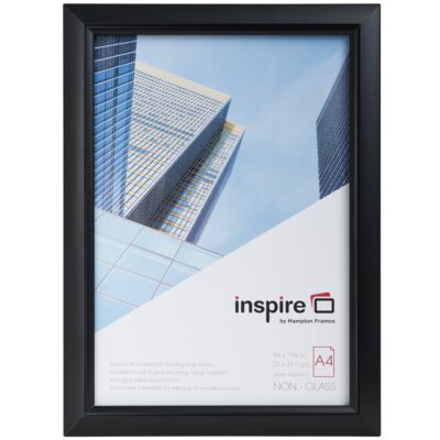 Snap Frame A4 Deluxe Glass Black Alum