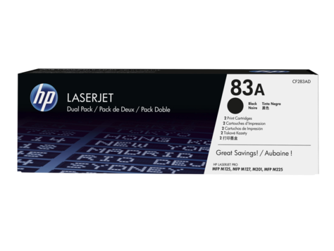 HP CF283AD 83A 2 PACK BLACK TONER CART