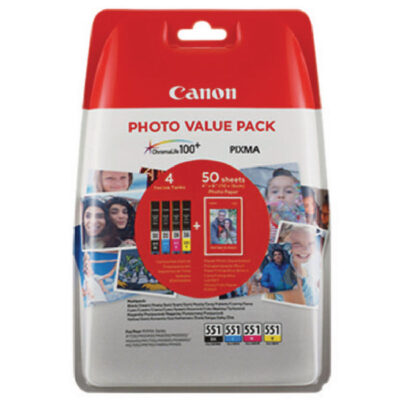 CANON 6508B005 CLI551CMYK PAPE PP501 4X6