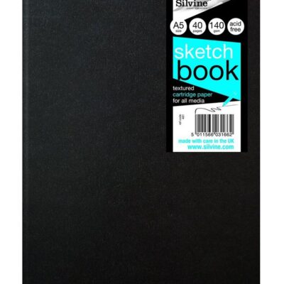 Silvine Sketchbook A5 Portrt 40P BK PK10