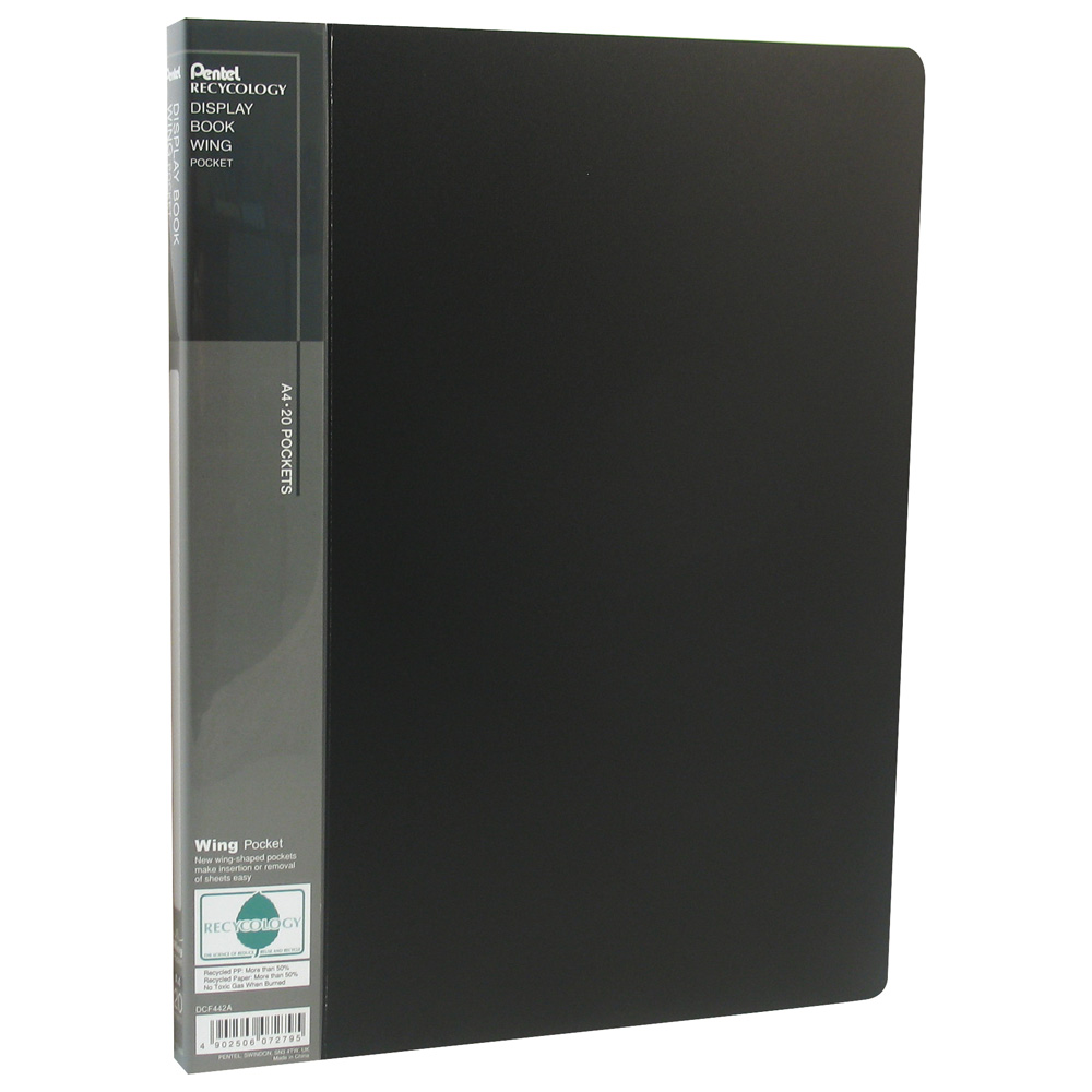 Recycology A4 Disp Bk Front 20Pkt BK