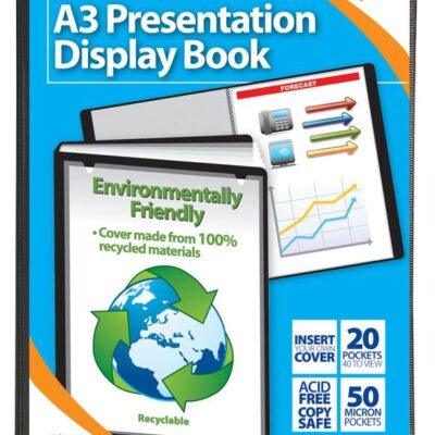 Tiger A3 Pres Display Book Black 20pkt