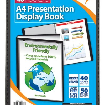 Tiger A4 Pres Display Book Black 40pkt
