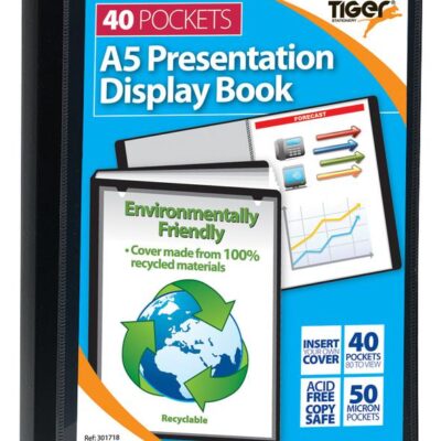 Tiger A5 Pres Display Book Black 40pkt