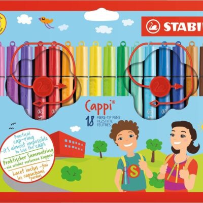 Cappi Felt Pens with Cap Ring PK18