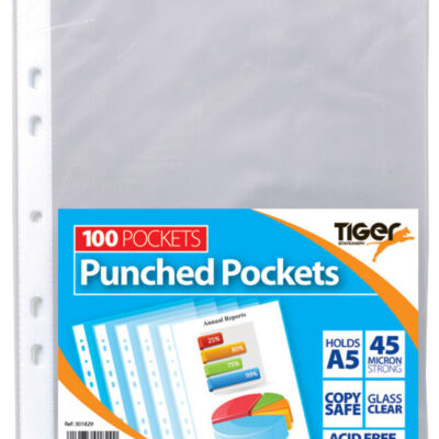 Tiger A5 Punched Pockets PK100